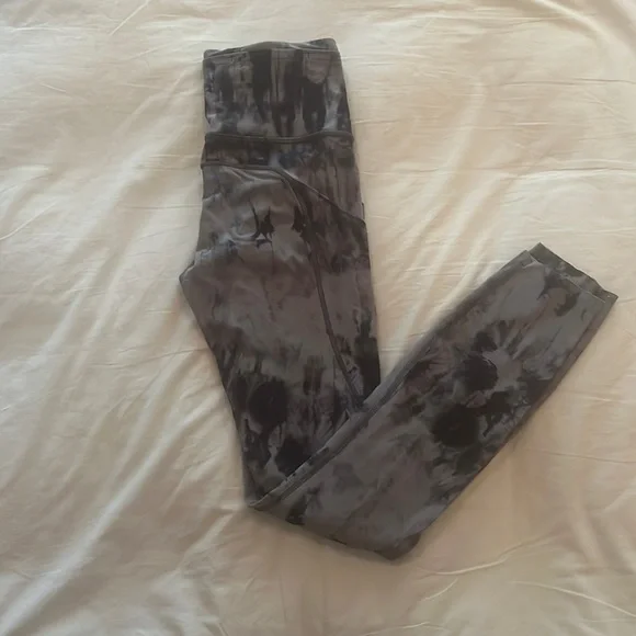 Lululemon Fast and Free Tight 25” Game Day Dark Chrome Black Multi - Picture 2 of 5